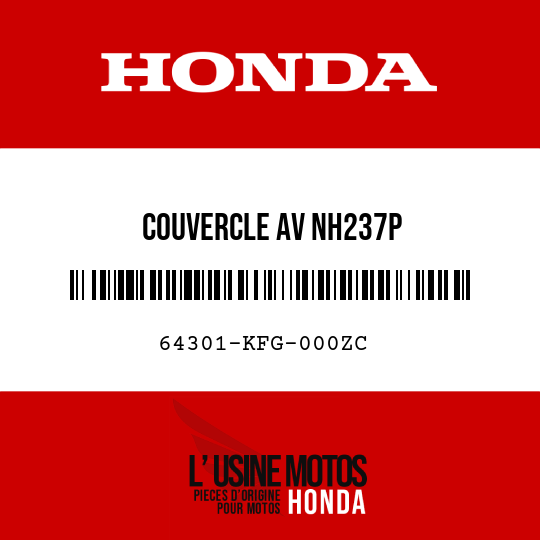 image de 64301-KFG-000ZC COUVERCLE AV NH237P 
