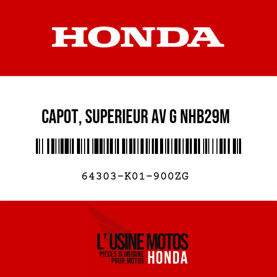 image de 64303-K01-900ZG CAPOT, SUPERIEUR AV G NHB29M