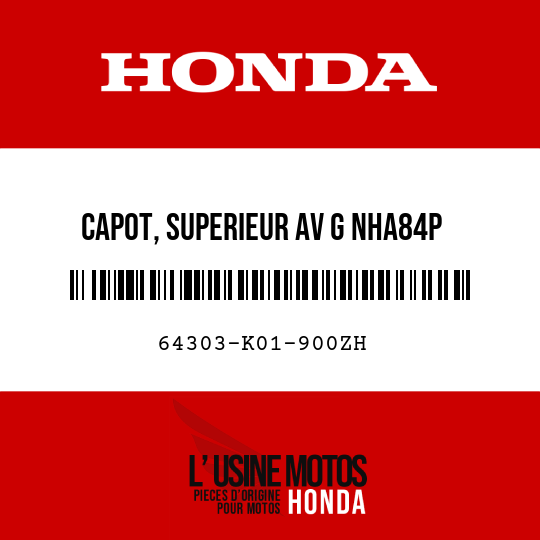 image de 64303-K01-900ZH CAPOT, SUPERIEUR AV G NHA84P