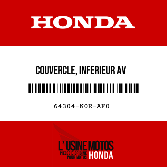 image de 64304-K0R-AF0 COUVERCLE, INFERIEUR AV