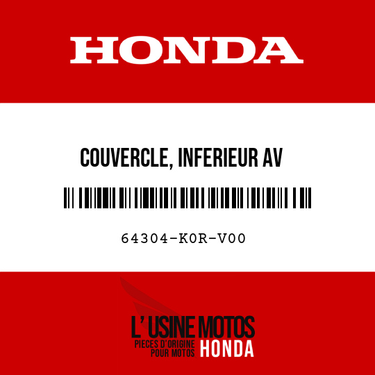 image de 64304-K0R-V00 COUVERCLE, INFERIEUR AV