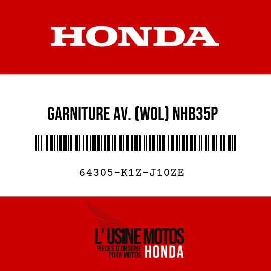 image de 64305-K1Z-J10ZE GARNITURE AV. (WOL) NHB35P