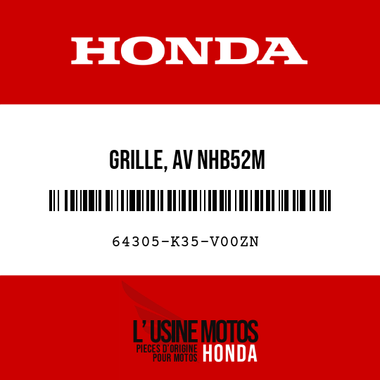 image de 64305-K35-V00ZN GRILLE, AV NHB52M