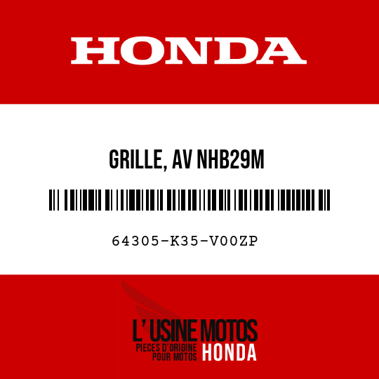 image de 64305-K35-V00ZP GRILLE, AV NHB29M