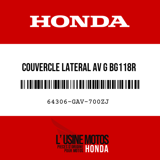 image de 64306-GAV-700ZJ COUVERCLE LATERAL AV G BG118R 