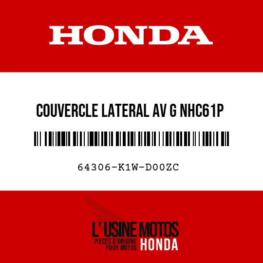 image de 64306-K1W-D00ZC COUVERCLE LATERAL AV G NHC61P