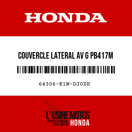 image de 64306-K1W-DJ0ZH COUVERCLE LATERAL AV G PB417M