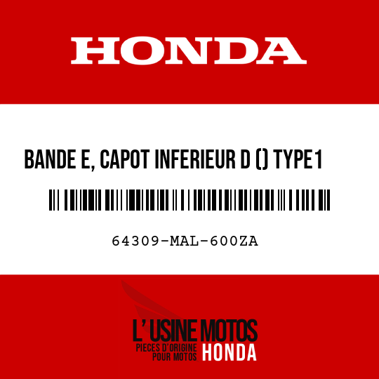 image de 64309-MAL-600ZA BANDE E, CAPOT INFERIEUR D () TYPE1