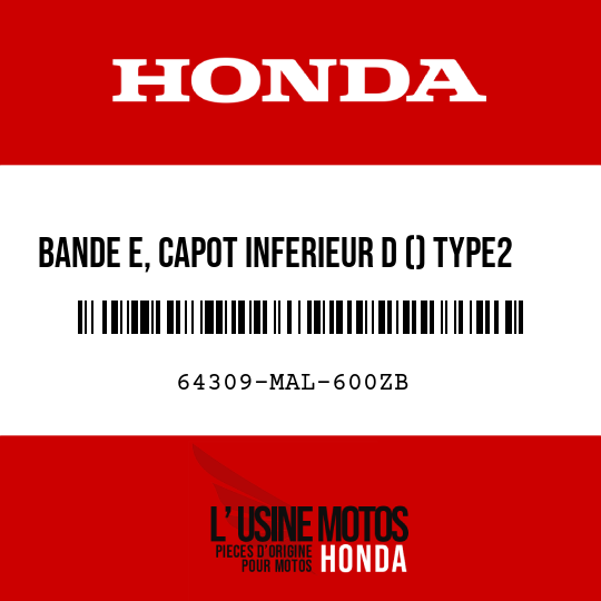 image de 64309-MAL-600ZB BANDE E, CAPOT INFERIEUR D () TYPE2