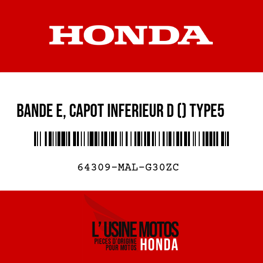 image de 64309-MAL-G30ZC BANDE E, CAPOT INFERIEUR D () TYPE5