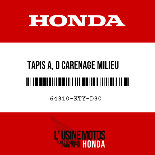 image de 64310-KTY-D30 TAPIS A, D CARENAGE MILIEU