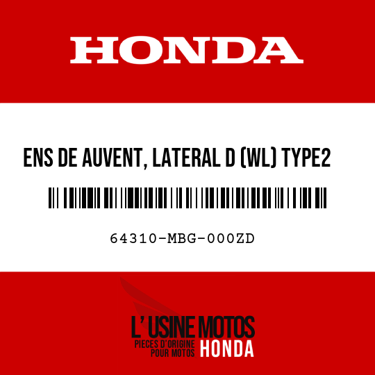 image de 64310-MBG-000ZD ENS DE AUVENT, LATERAL D (WL) TYPE2     1 