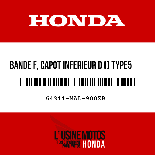 image de 64311-MAL-900ZB BANDE F, CAPOT INFERIEUR D () TYPE5