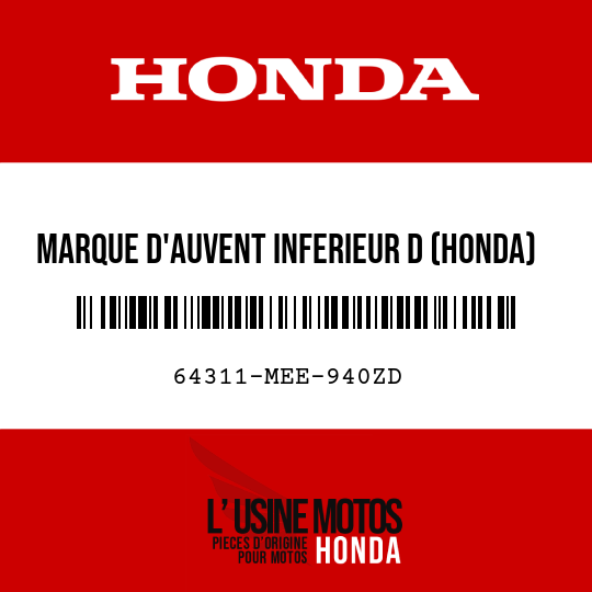 image de 64311-MEE-940ZD MARQUE D'AUVENT INFERIEUR D (HONDA) TYPE1