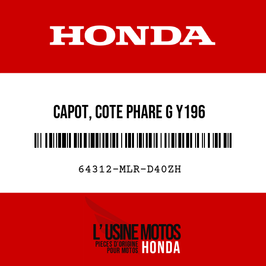 image de 64312-MLR-D40ZH CAPOT, COTE PHARE G Y196