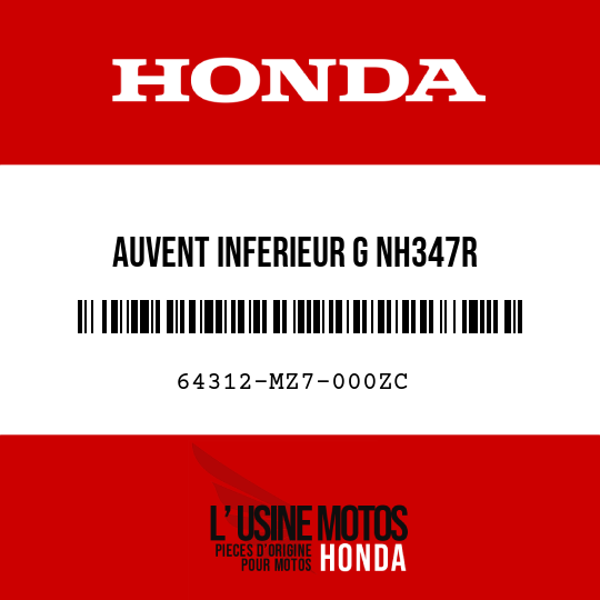image de 64312-MZ7-000ZC AUVENT INFERIEUR G NH347R 