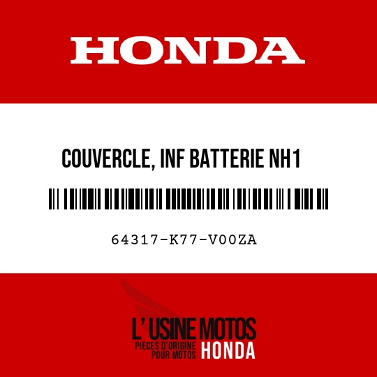 image de 64317-K77-V00ZA COUVERCLE, INF BATTERIE NH1