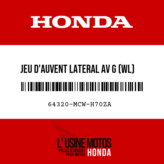 image de 64320-MCW-H70ZA JEU D'AUVENT LATERAL AV G (WL) TYPE1