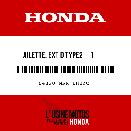 image de 64320-MKR-DH0ZC AILETTE, EXT D TYPE2     1