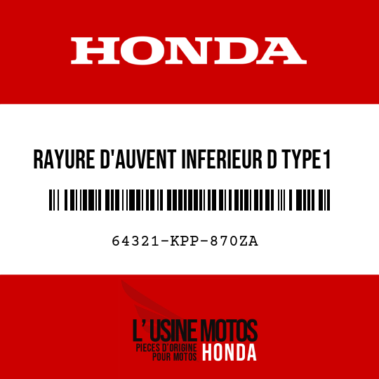 image de 64321-KPP-870ZA RAYURE D'AUVENT INFERIEUR D TYPE1