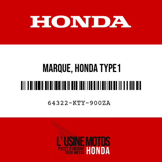 image de 64322-KTY-900ZA MARQUE, HONDA TYPE1