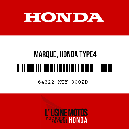 image de 64322-KTY-900ZD MARQUE, HONDA TYPE4
