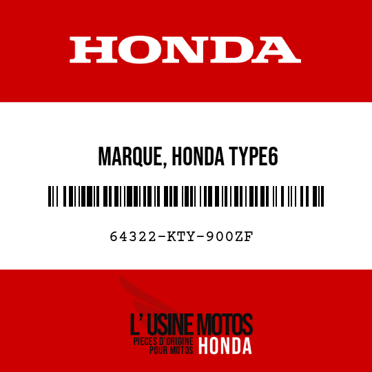 image de 64322-KTY-900ZF MARQUE, HONDA TYPE6
