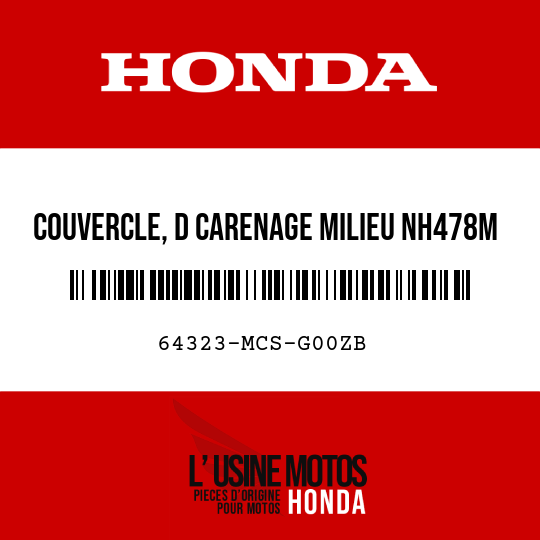 image de 64323-MCS-G00ZB COUVERCLE, D CARENAGE MILIEU NH478M 