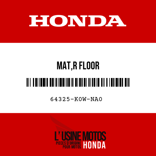 image de 64325-K0W-NA0 MAT,R FLOOR