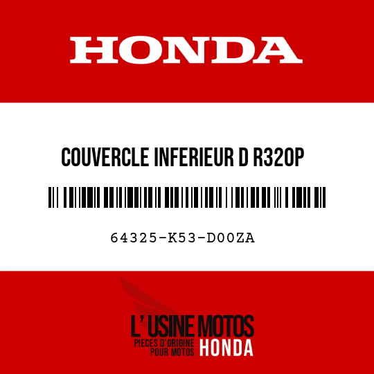 image de 64325-K53-D00ZA COUVERCLE INFERIEUR D R320P