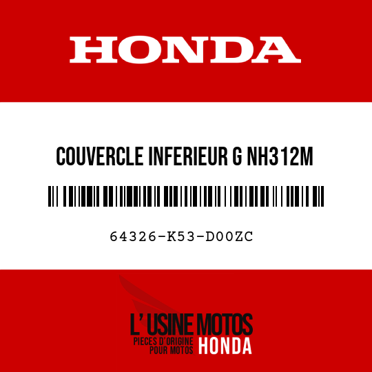 image de 64326-K53-D00ZC COUVERCLE INFERIEUR G NH312M