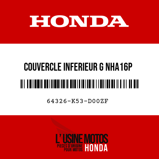 image de 64326-K53-D00ZF COUVERCLE INFERIEUR G NHA16P