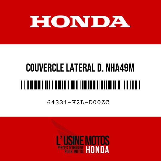 image de 64331-K2L-D00ZC COUVERCLE LATERAL D. NHA49M