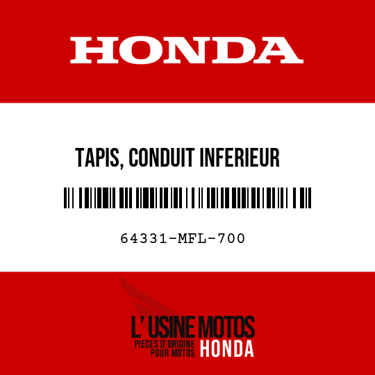 image de 64331-MFL-700 TAPIS, CONDUIT INFERIEUR
