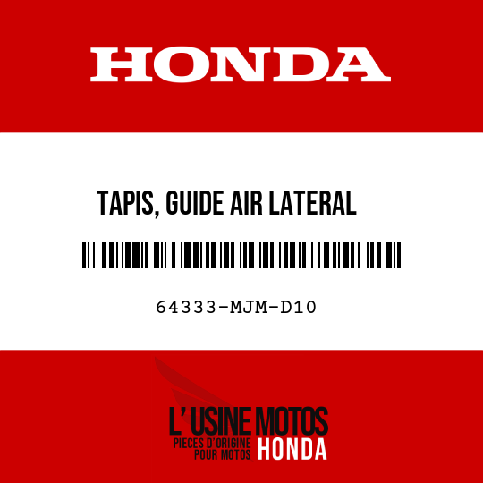 image de 64333-MJM-D10 TAPIS, GUIDE AIR LATERAL