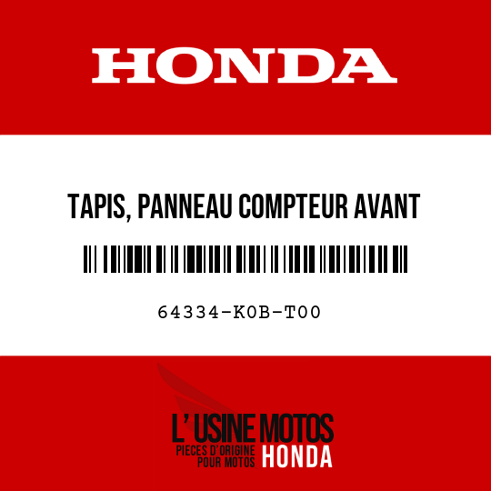 image de 64334-K0B-T00 TAPIS, PANNEAU COMPTEUR AVANT