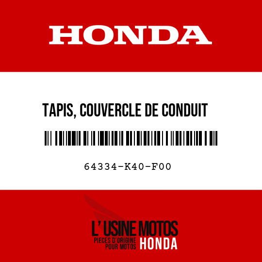 image de 64334-K40-F00 TAPIS, COUVERCLE DE CONDUIT