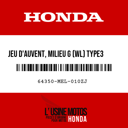 image de 64350-MEL-010ZJ JEU D'AUVENT, MILIEU G (WL) TYPE3     1 