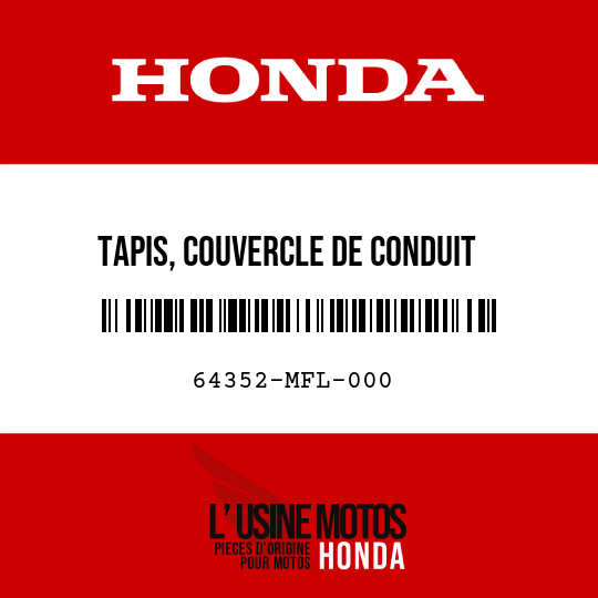 image de 64352-MFL-000 TAPIS, COUVERCLE DE CONDUIT
