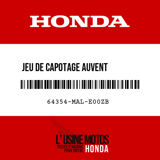 image de 64354-MAL-E00ZB JEU DE CAPOTAGE AUVENT        INFERIEUR G (WL) TYPE1