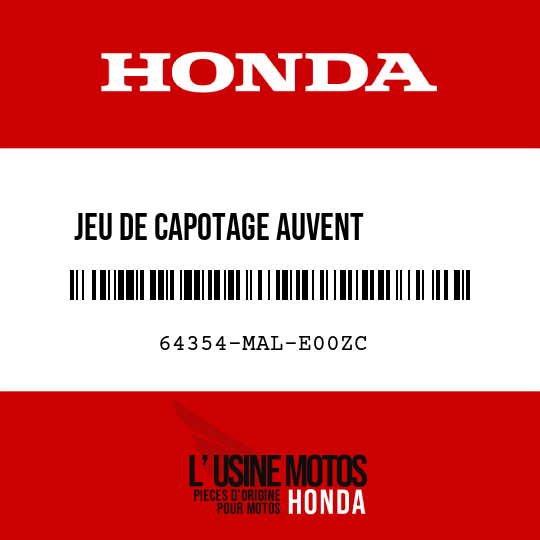 image de 64354-MAL-E00ZC JEU DE CAPOTAGE AUVENT        INFERIEUR G (WL) TYPE2 