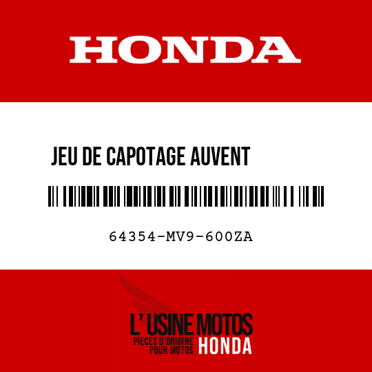 image de 64354-MV9-600ZA JEU DE CAPOTAGE AUVENT INFERIEUR G (WL) NH196/TYPE1