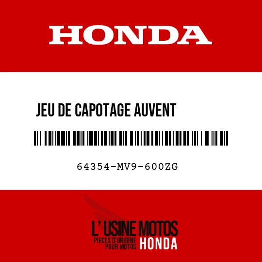 image de 64354-MV9-600ZG JEU DE CAPOTAGE AUVENT INFERIEUR G (WL)
