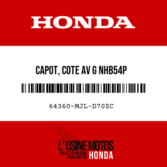 image de 64360-MJL-D70ZC CAPOT, COTE AV G NHB54P