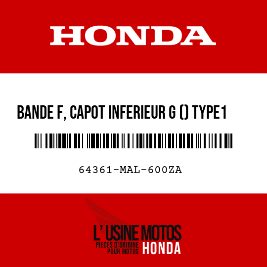 image de 64361-MAL-600ZA BANDE F, CAPOT INFERIEUR G () TYPE1