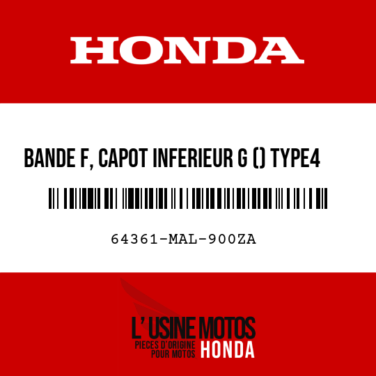 image de 64361-MAL-900ZA BANDE F, CAPOT INFERIEUR G () TYPE4 