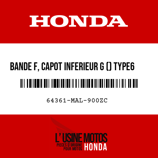image de 64361-MAL-900ZC BANDE F, CAPOT INFERIEUR G () TYPE6 