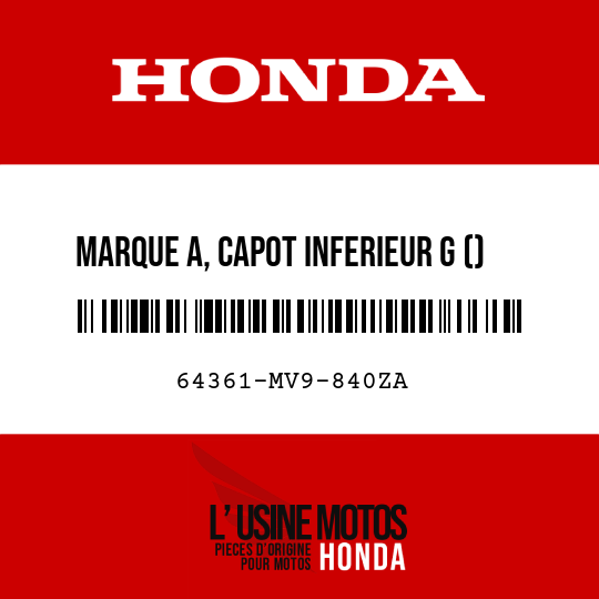 image de 64361-MV9-840ZA MARQUE A, CAPOT INFERIEUR G () TYPE24 