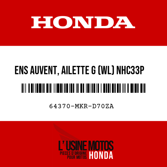 image de 64370-MKR-D70ZA ENS AUVENT, AILETTE G (WL) NHC33P