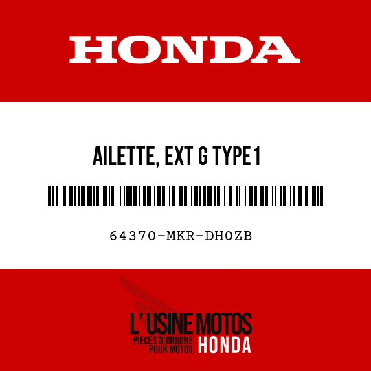 image de 64370-MKR-DH0ZB AILETTE, EXT G TYPE1